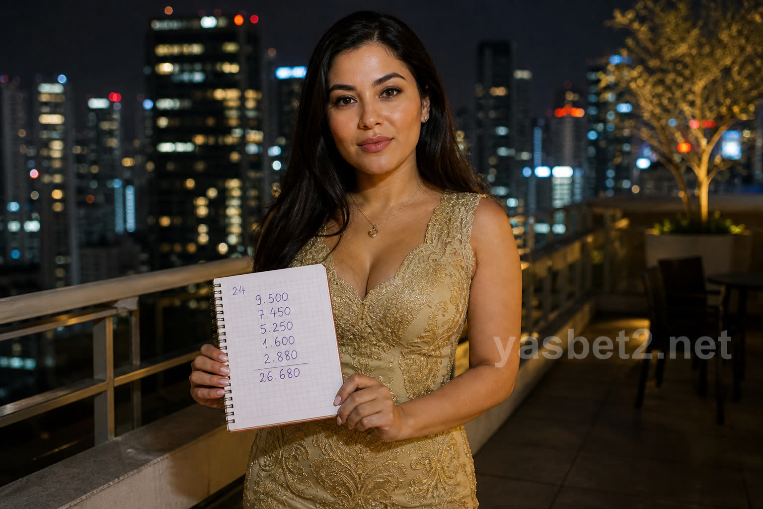 تراس با دفترچه محاسبه سود شرط و ماشین‌حساب ساده