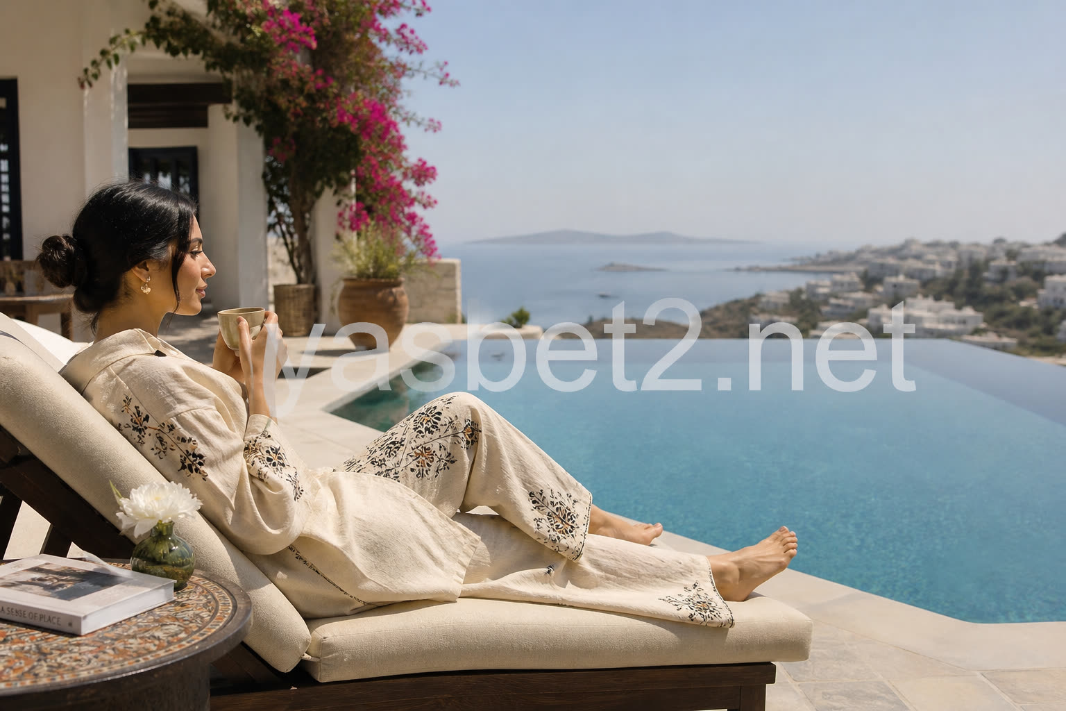صندلی کنار استخر با فرم کاغذی ثبت نام و گوشی یاسی