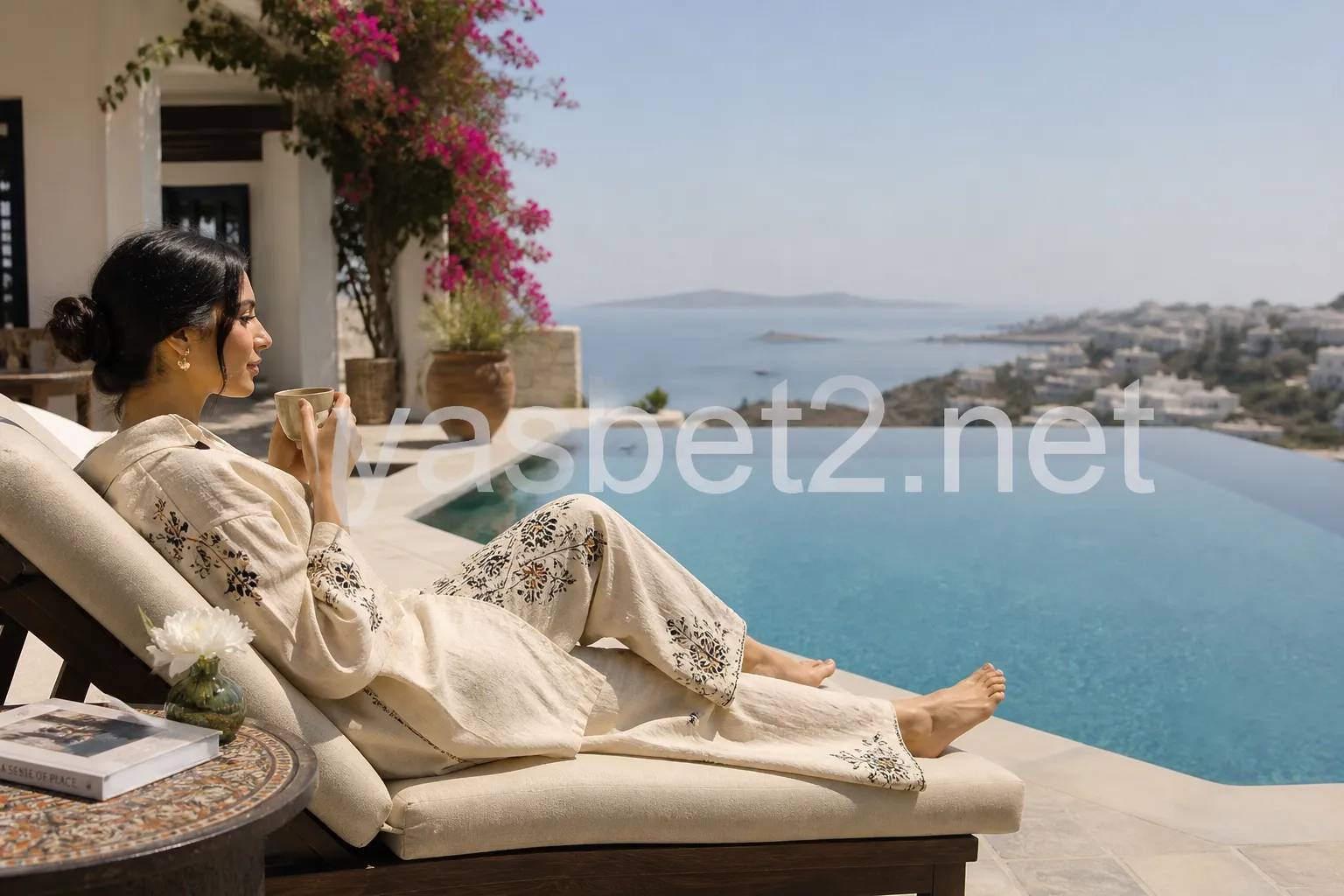 صندلی کنار استخر با فرم کاغذی ثبت نام و گوشی یاسی